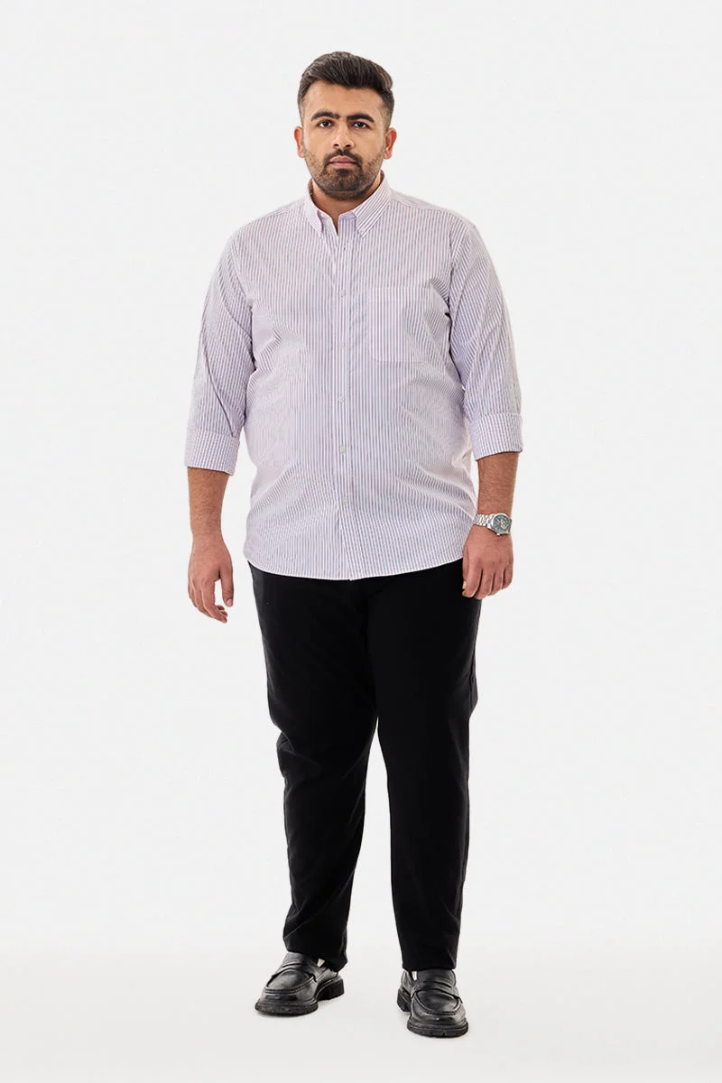 سنيتش Plus Size Stripes Stretch Shirt